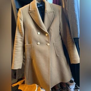 Camel Zara Peacoat with Gold buttons